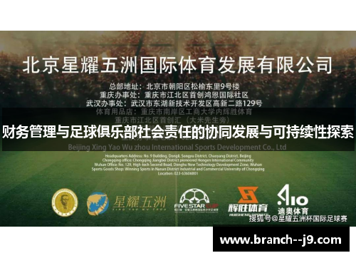 财务管理与足球俱乐部社会责任的协同发展与可持续性探索